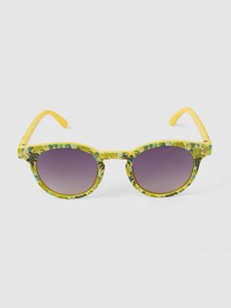 DukieKooky - Unisex Yellow Printed Uv Coating Sunglass