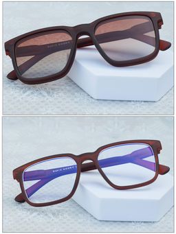 DukieKooky - Unisex Brown Solid/Plain Uv Coating Sunglass