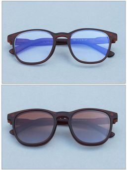 DukieKooky - Unisex Brown Solid/Plain Uv Coating Sunglass