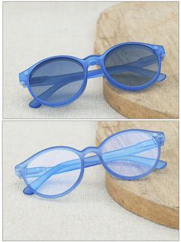 DukieKooky - Unisex Blue Solid/Plain Uv Coating Sunglass