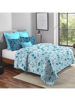 MYTRIDENT - Queen Size Reversible Comforter Blanket - Desert Gardern Blue