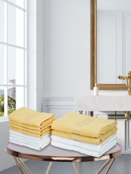 KOPA - 12Pc Quick Dry 100% Cotton Soft Terry Towel -4Pc Hand, 8Pc Face D'Ross Solid