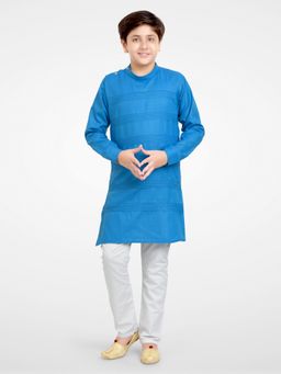 Jeetethnics - Boys Blue Kurta Pyjama (Set of 2)