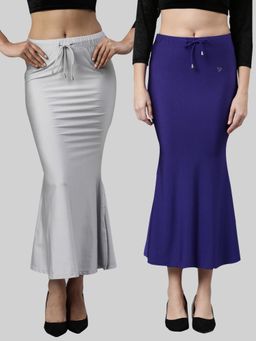 TWIN BIRDS - Womens Solid Saree Shaper - Multi-color (Pack of 2)