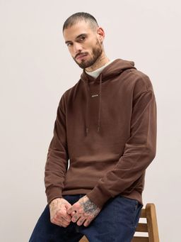 The Bear House - Men'S Cotton Solid Hooded Sweatshirt