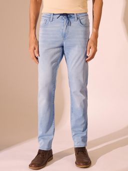 Selected - Light Blue Mid Rise Straight Fit Jeans