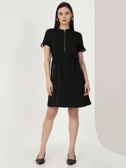 MISH - Solid Black Mini Dress with Belt