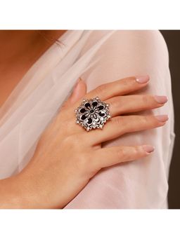 Voylla - Black Phulwari Vanaratna Oxidised Ring