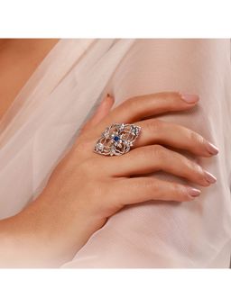Voylla - Blue Phulwari Malika Belle Oxidised Ring