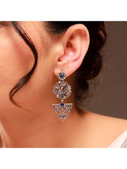 Voylla - Blue Phulwari Phoolvarsha Oxidised Dangle Earrings
