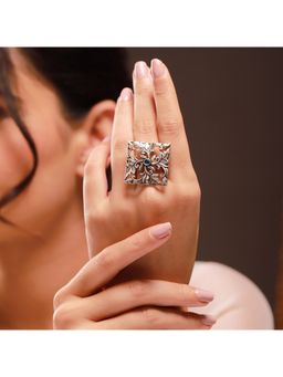 Voylla - Blue Phulwari Vanaratna Oxidised Statement Ring