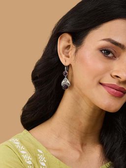 Fabindia - Purple Dangler Earrings