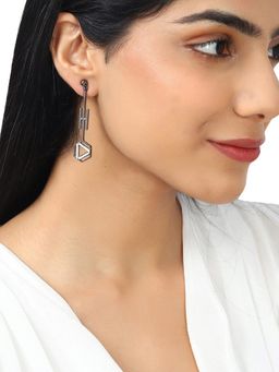 Voylla - Benzene Black Rhodium Brass Earrings