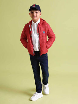 U.S. POLO ASSN. - Boys Red Hooded Puffer Jacket