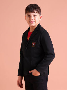 U.S. POLO ASSN. - Boys Black Notch Lapel Collar Causal Blazer Jacket