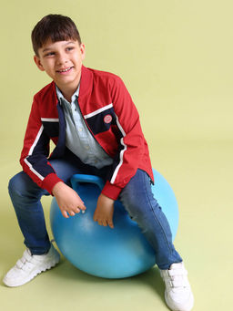 U.S. POLO ASSN. - Boys Red And Navy Reversible Zip Up Bomber Jacket