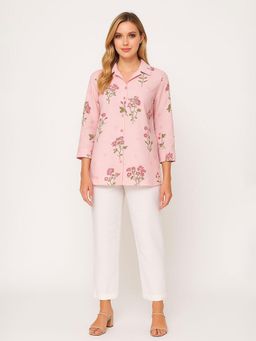 HOUSE OF S - Pink Ivory Floral Shirt