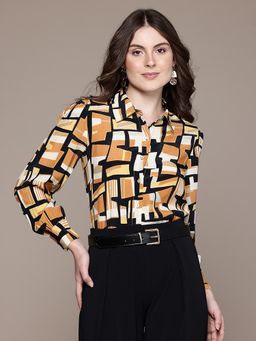 Label Ritu Kumar - Collar Neck Full Sleeves Printed Shirt