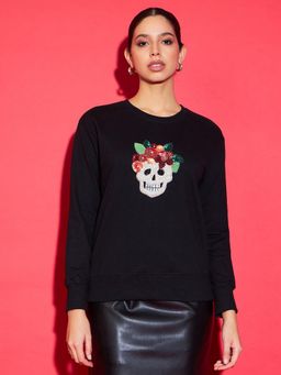 Uptownie - Black Sequinned Sweatshirt