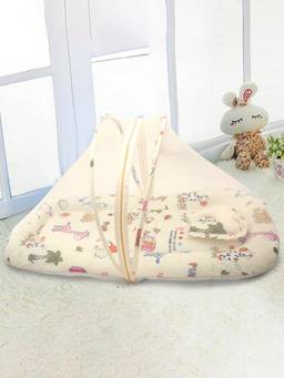 Baby Moo - Tent Mattress set With Neck Pillow I Love Animals Cream