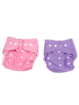 Baby Moo - Plain Red And Yellow Reusable 2 Pk Diaper