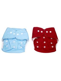 Baby Moo - Plain Pink And Purple Reusable 2 Pk Diaper