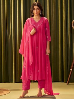 Autumnlane - Albeli Flamingo Full Work Premium Kurta and Pant with Dupatta