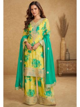 Autumnlane - Darpan Amber Full Work Kurta and Palazzo with Dupatta