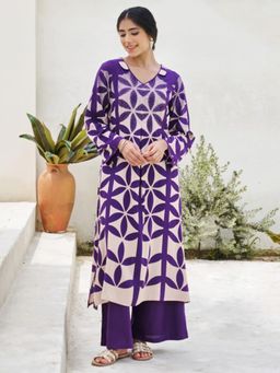 Autumnlane - Kabool Thistle Printed Kurta Pant Set