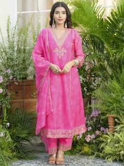 Autumnlane - Palash Roses Full Work Kurta and Pant with Dupatta