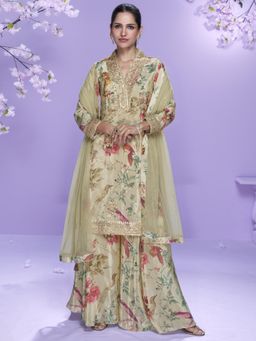 Autumnlane - Tarkash Honey Full Work Kurta and Palazzo with Dupatta