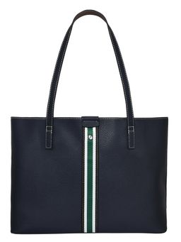 Accessorize London - Womens Faux Leather Navy Cambridge Tote