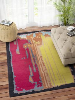 IMPERIAL KNOTS - Red Multi-Color Bespoke Hand Woven Dhurrie (5x8 feet)