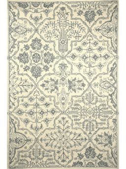 IMPERIAL KNOTS - Grey And Ivory Persian Hand Tufted Carpet (5x8 feet)