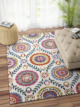 IMPERIAL KNOTS - Multi-Color Suzani Hand Tufted Carpet (5x8 feet)