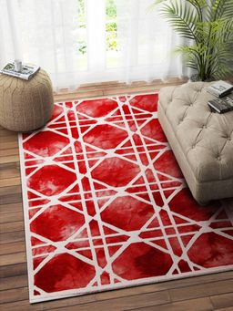 IMPERIAL KNOTS - Red Dip Dyed Hand Tufted Carpet (5x8 feet)