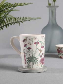 India Circus by Krsnaa Mehta - White Floral Galore Bamboo Mug