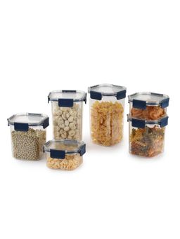 CELLO - StackStack Lock Kitchen Storage Container 2 Each, Blue (Set of 6)