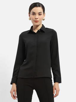 Madame - Solid Black Regular Shirt