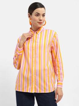 Madame - Striped Mustard Yellow Shirt