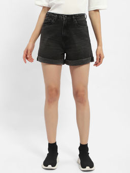 Madame - Washed Charcoal Black Denim Shorts