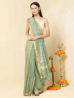 Fabindia - Cotton Silk Chanderi Woven Sari