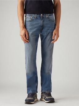 Levi's - Mens 505 Blue Straight Fit Mid Rise Jeans