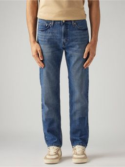 Levi's - Mens 505 Blue Straight Fit Mid Rise Hyper Stretch Jeans