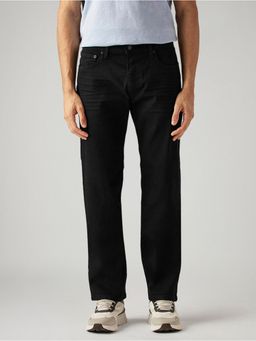 Levi's - Mens 555 Black Relaxed Straight Fit Mid Rise Jeans