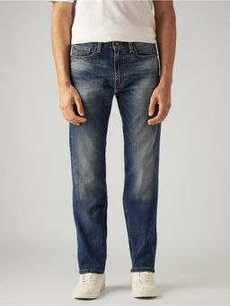 Levi's - Mens 505 Blue Straight Fit Mid Rise Jeans