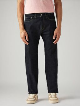 Levi's - Mens 505 Navy Blue Straight Fit Mid Rise Jeans