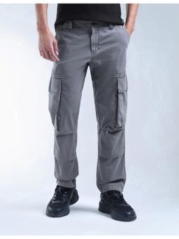 Flying Machine - Grey Relaxed Fit Cargo Pant