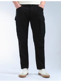 Flying Machine - Solid Mid Rise Relaxed Tapered Fit Trouser