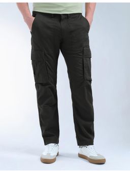 Flying Machine - Solid Relaxed Tapered Fit Cargo Pant